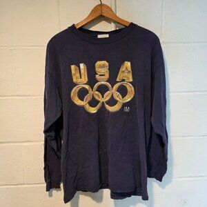 Vintage Team USA RetroSport Distressed Grunge emo Skater Long Sleeve Logo Tshirt